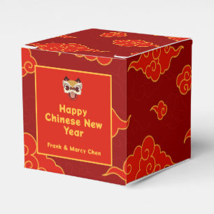 Chinese New Year Red Auspicious Clouds Favour Box