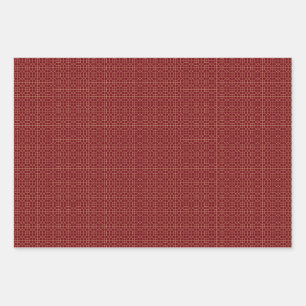 Chinese New Year Red Gold Golden Zodiac Asian  Wrapping Paper Sheet