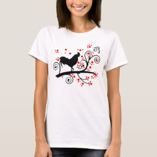 Chinese New Year Rooster and Tree T-Shirt