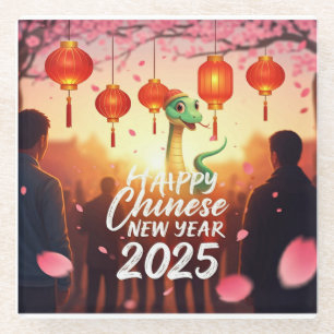 Chinese New year Snake  Glass Coaster