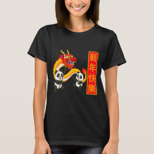 Chinese New Year Year Of The Horse Red Panda Drago T-Shirt