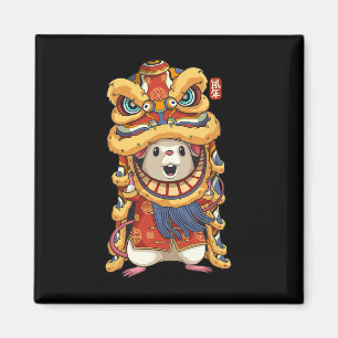Chinese New Years Shirts For Men Dancing Rat Drago Magnet