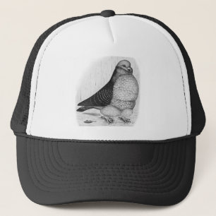 Chinese Owl Pigeon Ink Drawing Trucker Hat