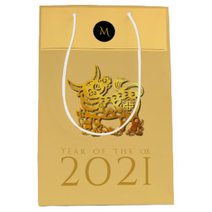 Chinese Ox Year 2021 Elegant Monogram MGB Medium Gift Bag