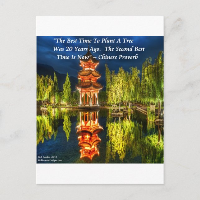 Chinese Pagoda And Nature Proverb Postcard (Front)
