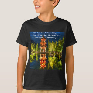 Chinese Pagoda And Nature Proverb T-Shirt