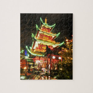 Chinese pagoda at night jigsaw puzzle