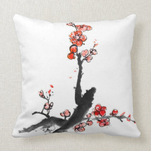Chinese painting of flowers, plum blossom cushion