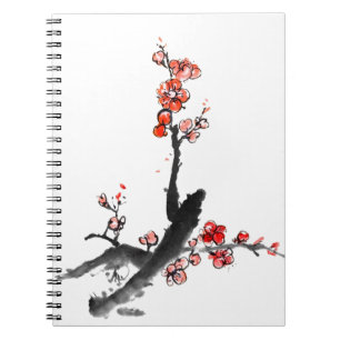 Chinese painting of flowers, plum blossom notebook