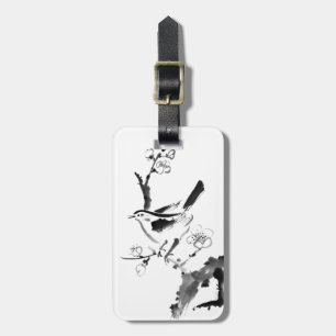 Chinese painting , plum blossom and bird luggage tag