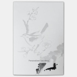 Chinese painting , plum blossom and bird post-it notes