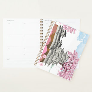"Chinese Palace with Sakura Trees – Elegant Orient Planner