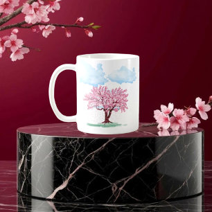 Chinese Palace with Sakura Trees – Elegant Orienta Coffee Mug