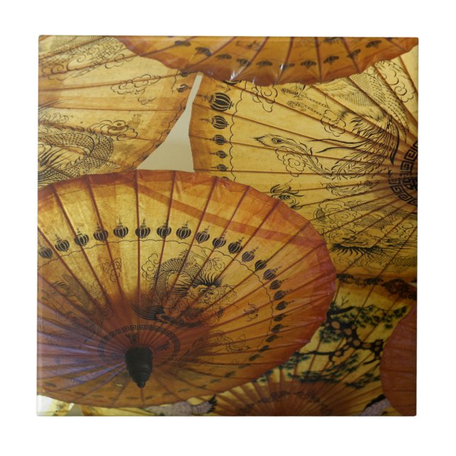 Chinese Paper Parasol Umbrella Accent Tile (Front)
