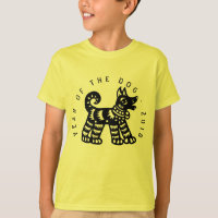 Chinese Papercut Dog Year 2018 Yellow Boy Tee