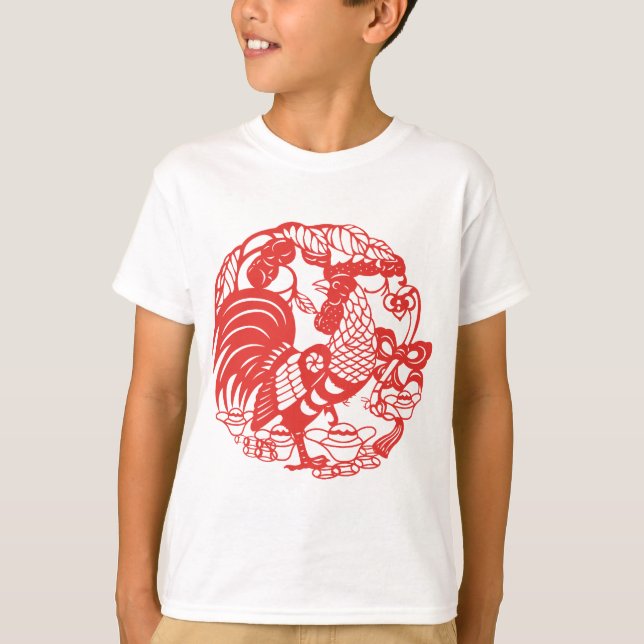 Chinese Papercut Rooster Year 2017 Kids W Sweat T-Shirt (Front)