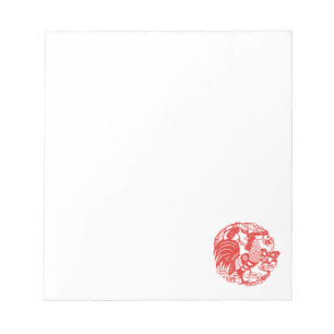 Chinese Papercut Rooster Year 2017 notepad