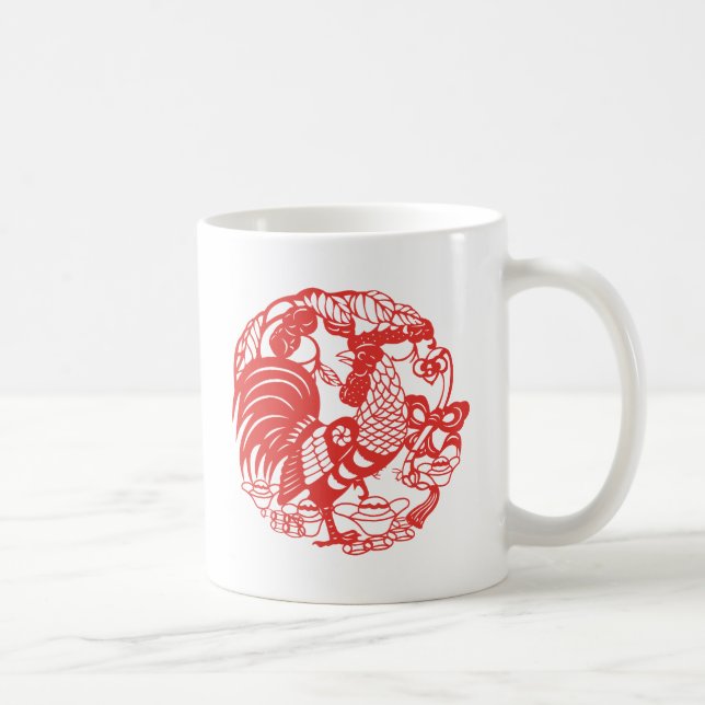 Chinese Papercut Rooster Year ZodiacBirthday Mg2 Coffee Mug (Right)