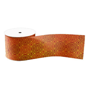Chinese pattern grosgrain ribbon