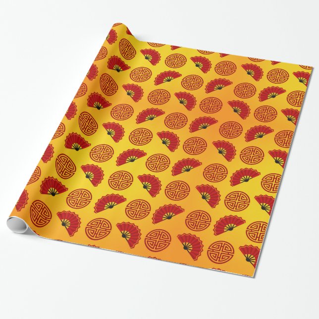 Chinese pattern wrapping paper (Unrolled)