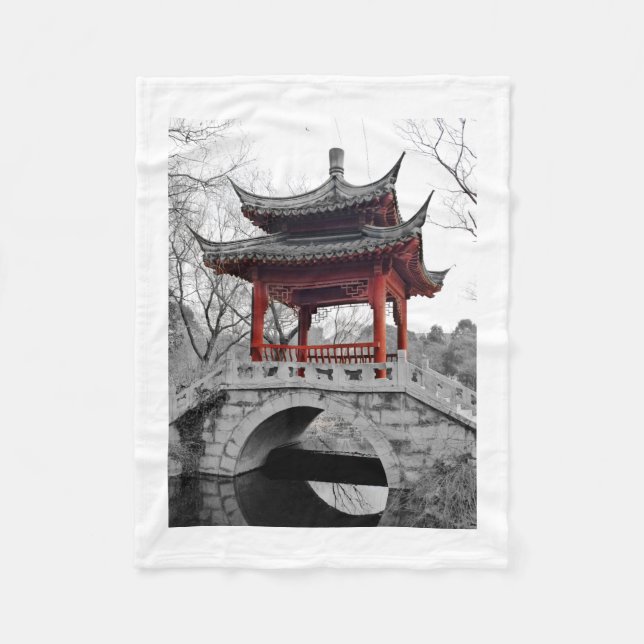 Chinese Pavilion Fleece Blanket (Front)