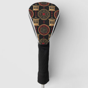 Chinese Pavilion Lattice Pattern Golf Head Cover