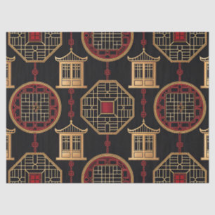 Chinese Pavilion Lattice Pattern Tissue Paper