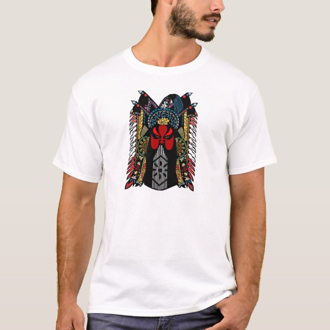 Chinese Peking Opera Mask Design T-Shirt (Front)