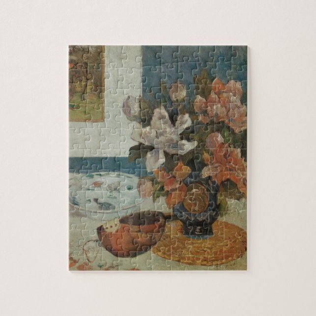 Chinese Peonies and Mandolin by Paul Gauguin Jigsaw Puzzle (Vertical)