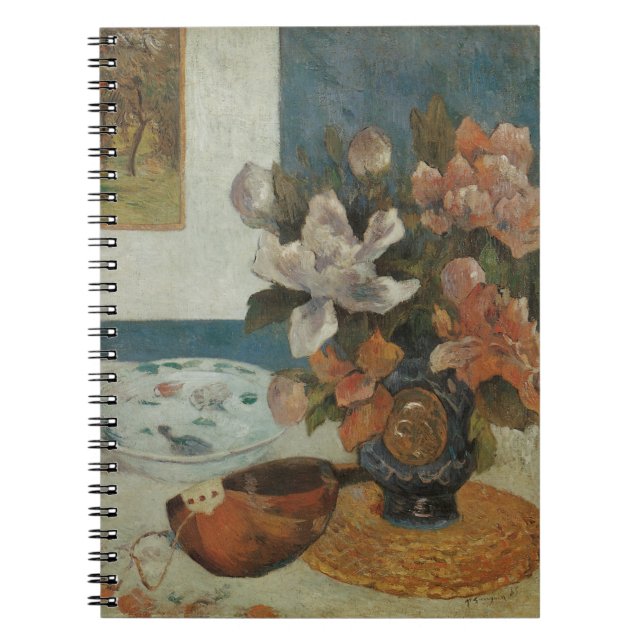 Chinese Peonies and Mandolin by Paul Gauguin Notebook (Front)