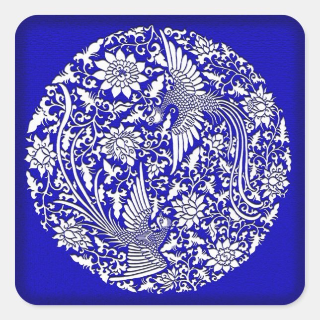 Chinese phoenix square sticker (Front)