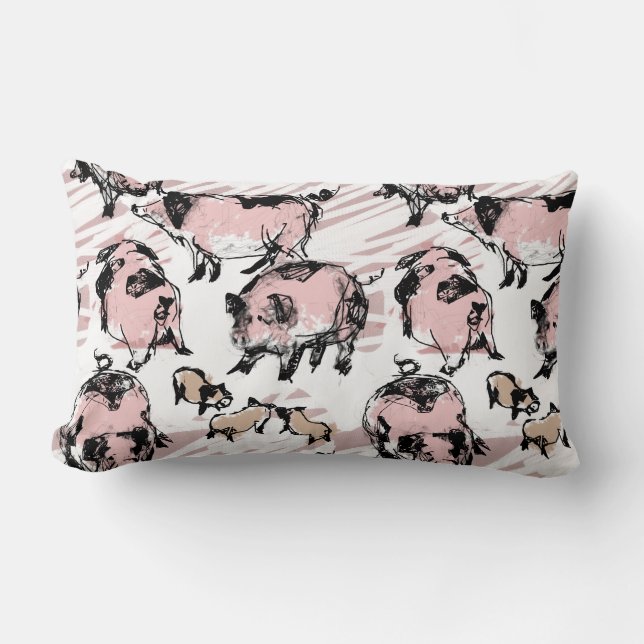 Chinese Pig Year 2019 Original drawing Lumbar P Lumbar Cushion (Front)