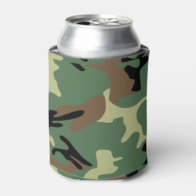 Chinese PLA Woodland Camouflage - China Military Can Cooler (Can Front)