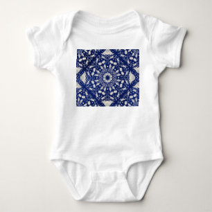 Chinese Porcelain: Blue Watercolor Floral Baby Bodysuit