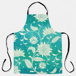 Chinese Porcelain Floral Watercolor Apron