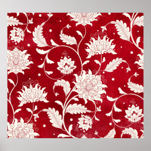 Chinese porcelain imitation: floral painting poster