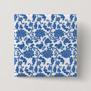 Chinese Porcelain Pattern 15 Cm Square Badge