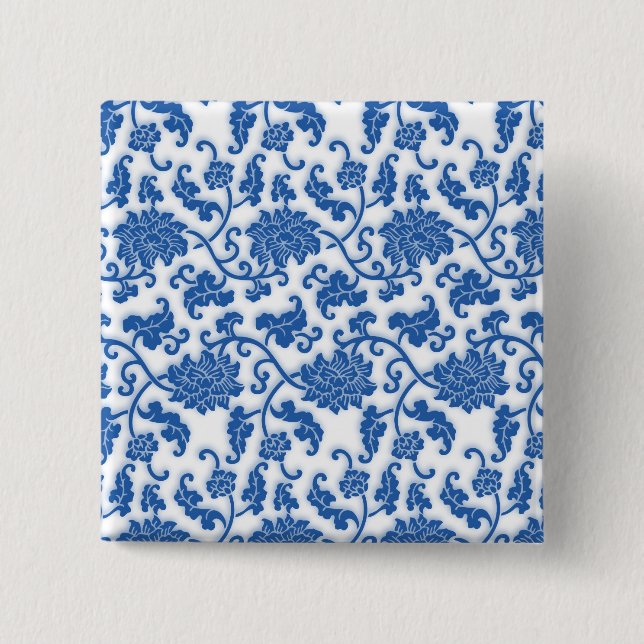 Chinese Porcelain Pattern 15 Cm Square Badge (Front)