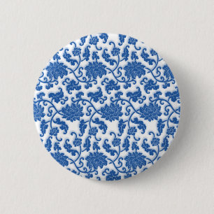 Chinese Porcelain Pattern 6 Cm Round Badge