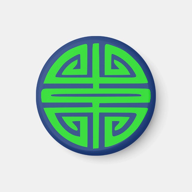 Chinese prosperity symbol green magnet (Front)