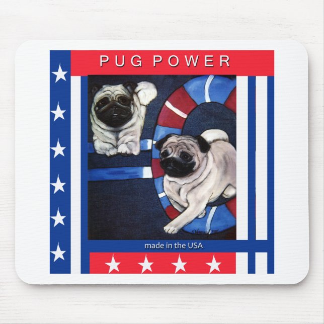Chinese Pug Agility Design Mouse Pad (Front)