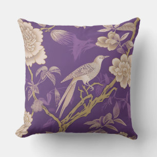 Chinese purple gold floral  cushion