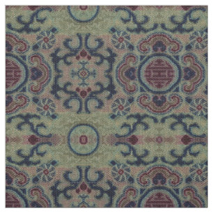 Chinese Qing Dynasty Flower Brocade Pattern Fabric