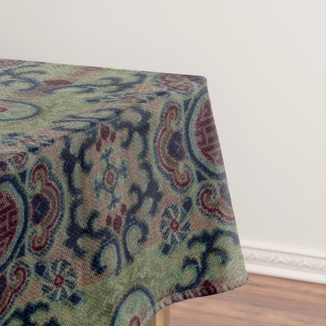 Chinese Qing Dynasty Flower Brocade Pattern Tablecloth (In Situ)