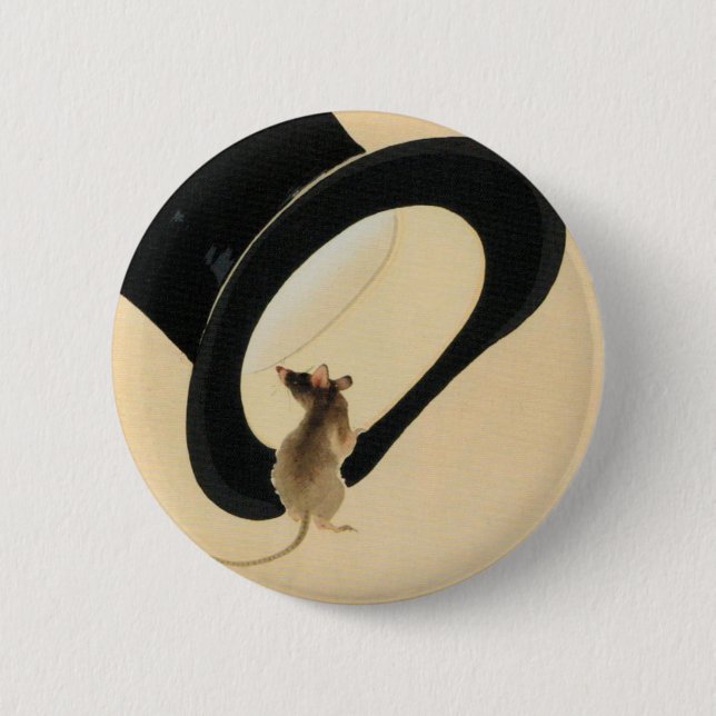 Chinese Rat Year Zodiac Birthday RB 6 Cm Round Badge (Front)