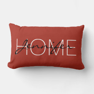 Chinese red colour home monogram lumbar cushion