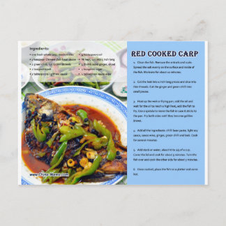 Chinese Red Cooked Carp Recipe Postcard