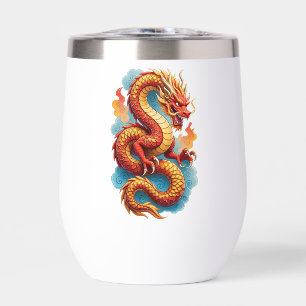 Chinese Red Dragon Fiery Illustration-67561