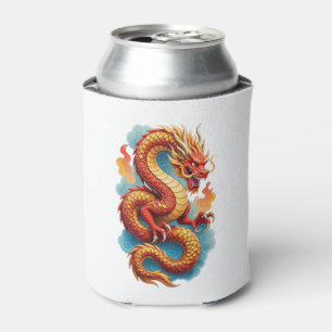 Chinese Red Dragon Fiery Illustration-67561 Can Cooler