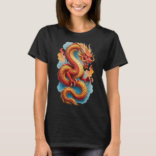 Chinese Red Dragon Fiery Illustration-67561 T-Shirt